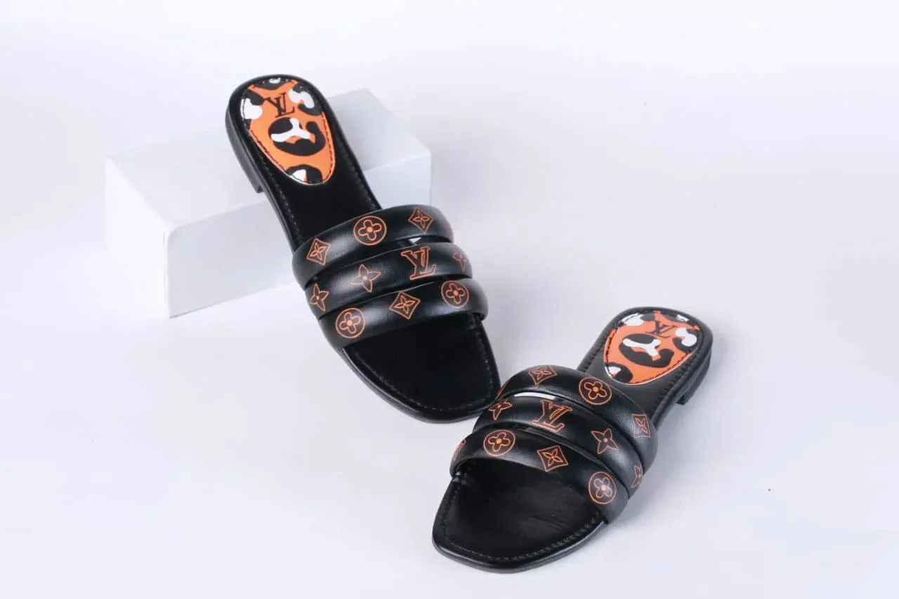 LV CASUAL SLIDES - BLACK