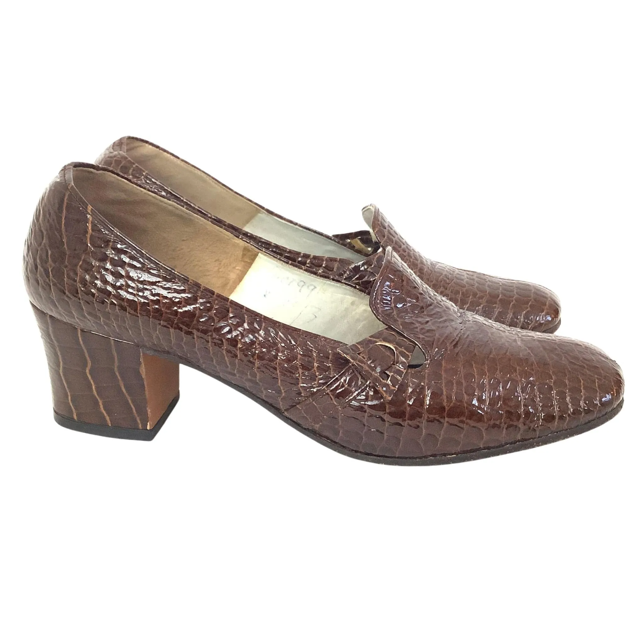 Moc Croc Heeled Loafers