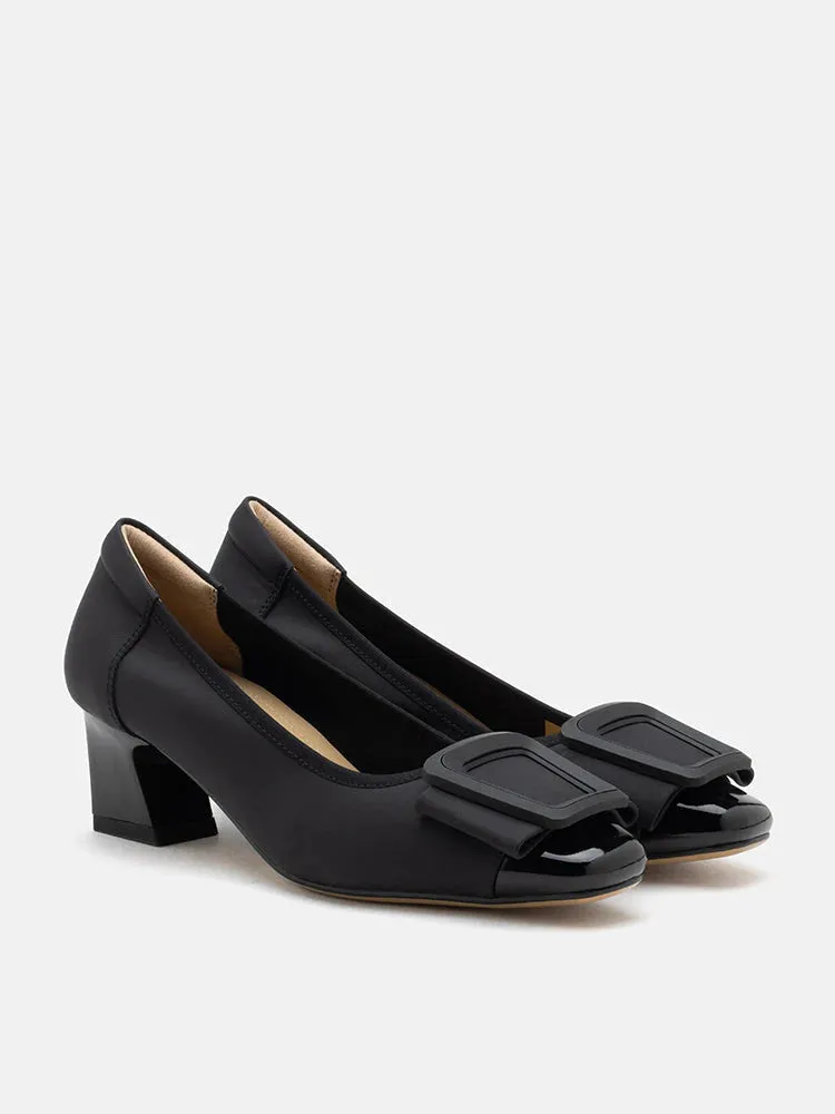 Penelope Elegant Buckle Block Heels
