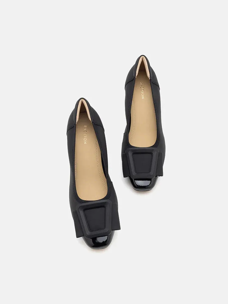 Penelope Elegant Buckle Block Heels