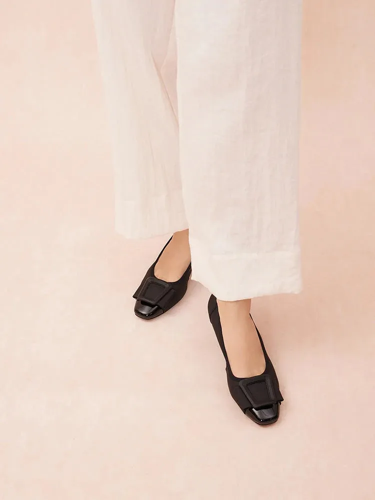 Penelope Elegant Buckle Block Heels