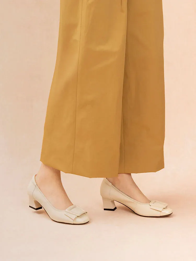 Penelope Elegant Buckle Block Heels