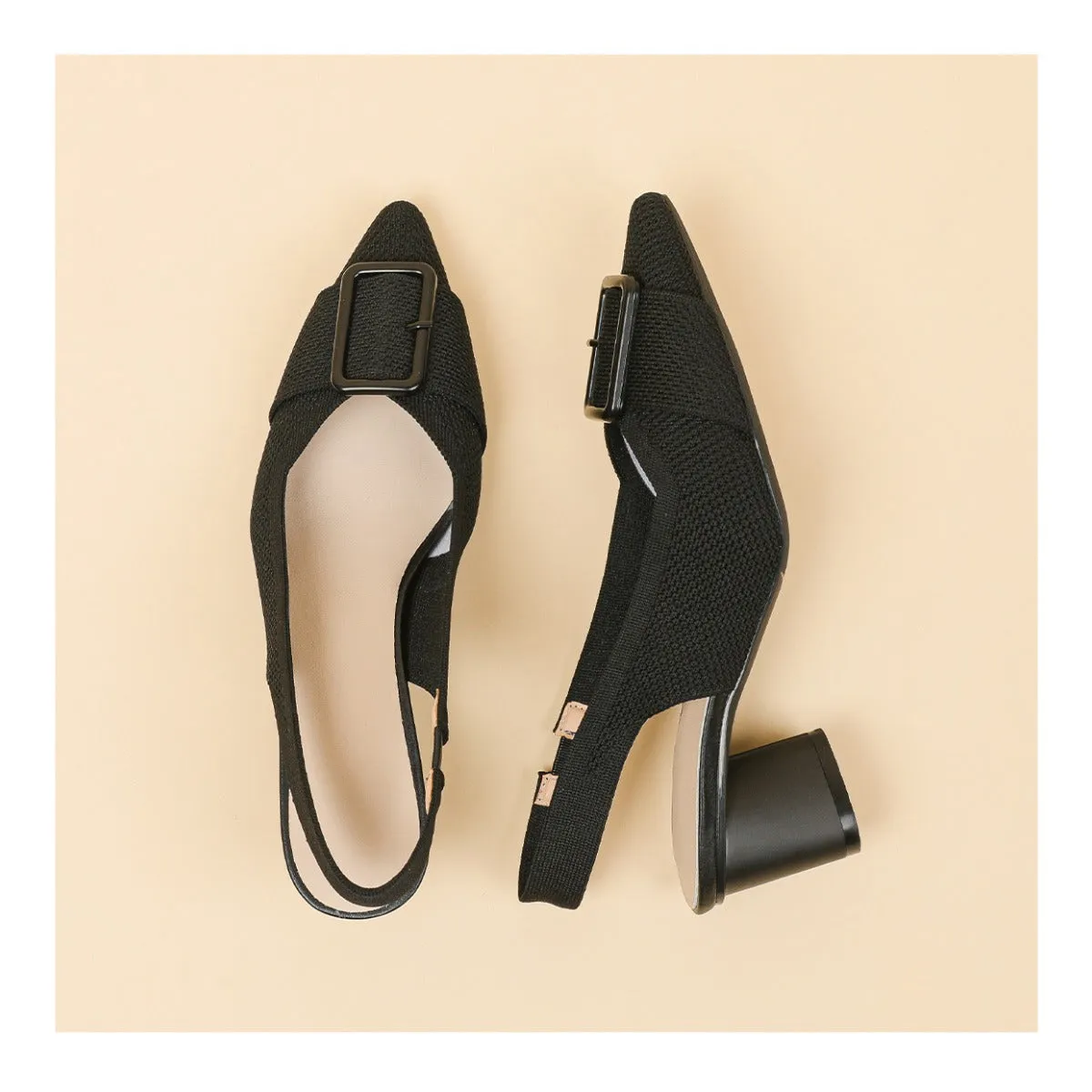 Point Head Light Mouth Knitted Hollow Breathable Buckle High Heel Sandals Shoes