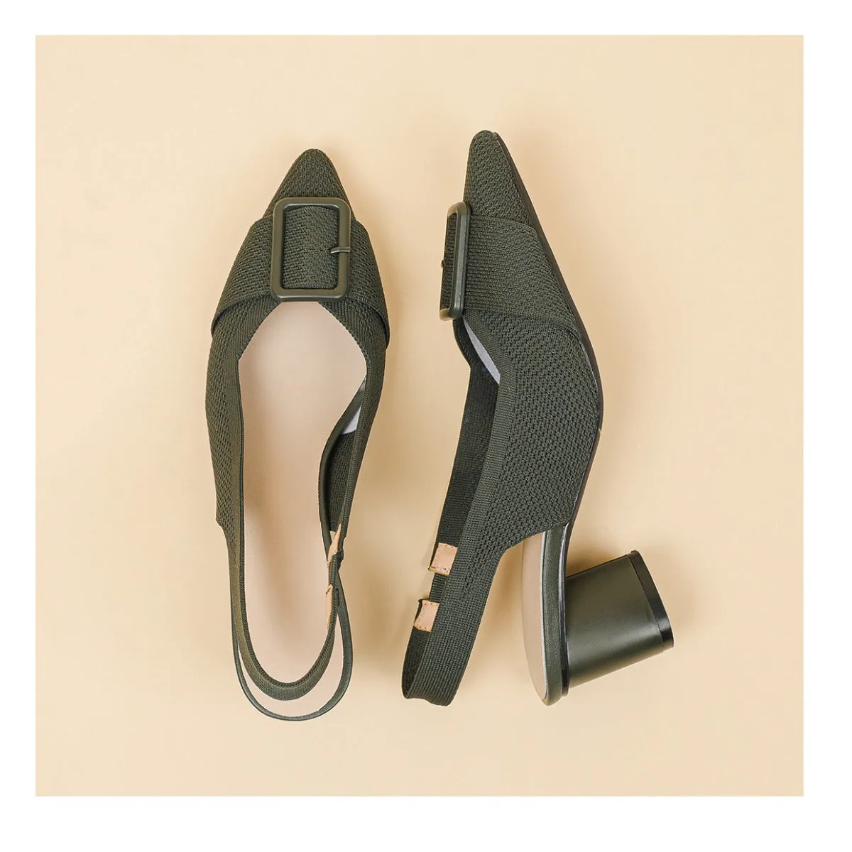 Point Head Light Mouth Knitted Hollow Breathable Buckle High Heel Sandals Shoes