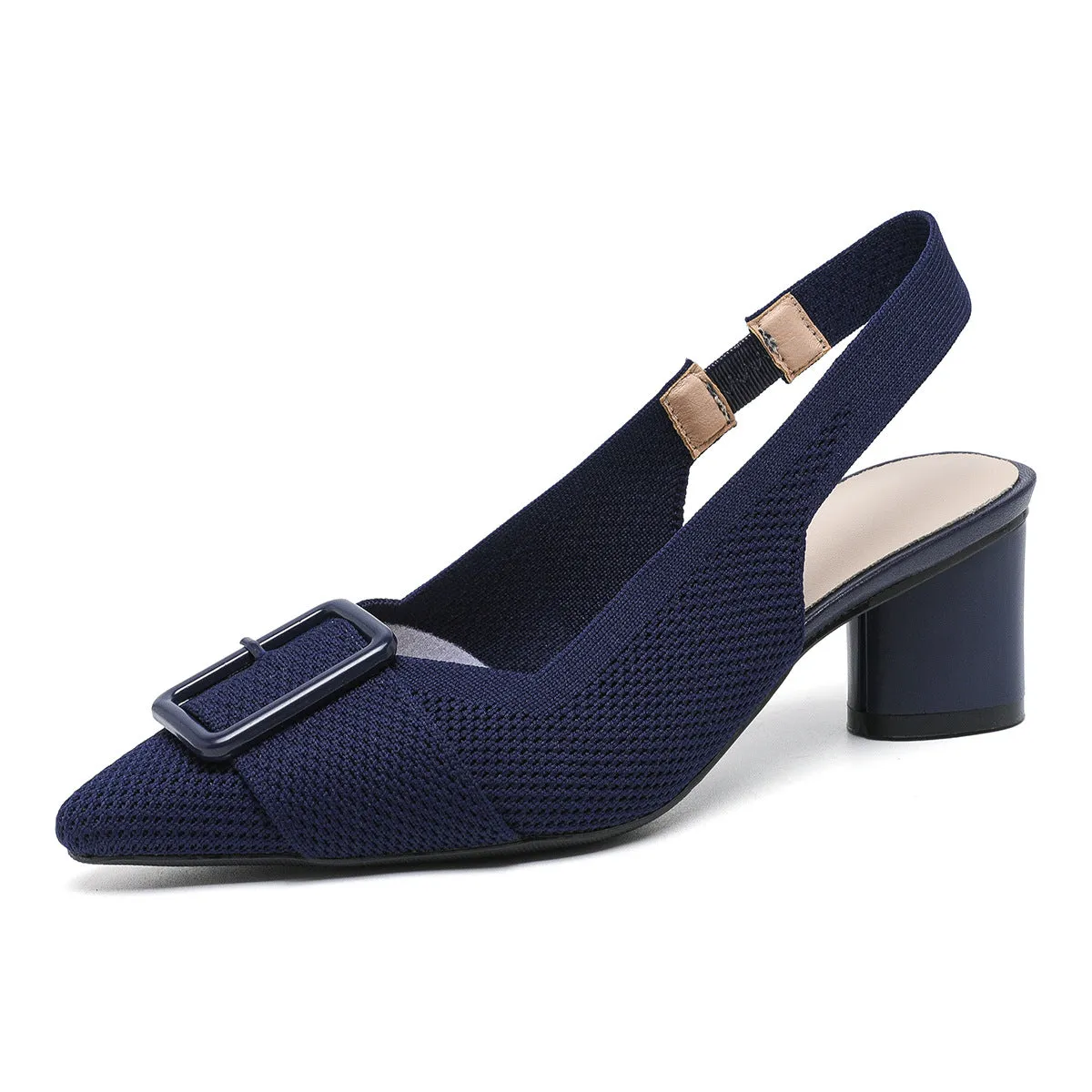 Point Head Light Mouth Knitted Hollow Breathable Buckle High Heel Sandals Shoes