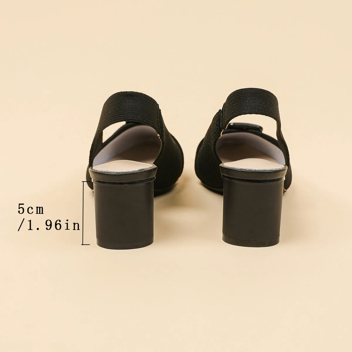 Point Head Light Mouth Knitted Hollow Breathable Buckle High Heel Sandals Shoes