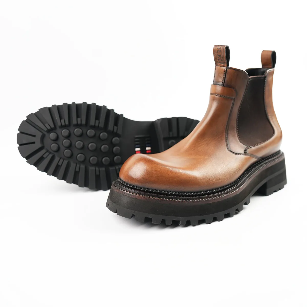 Premium Men's Brown Leather Chelsea Boots