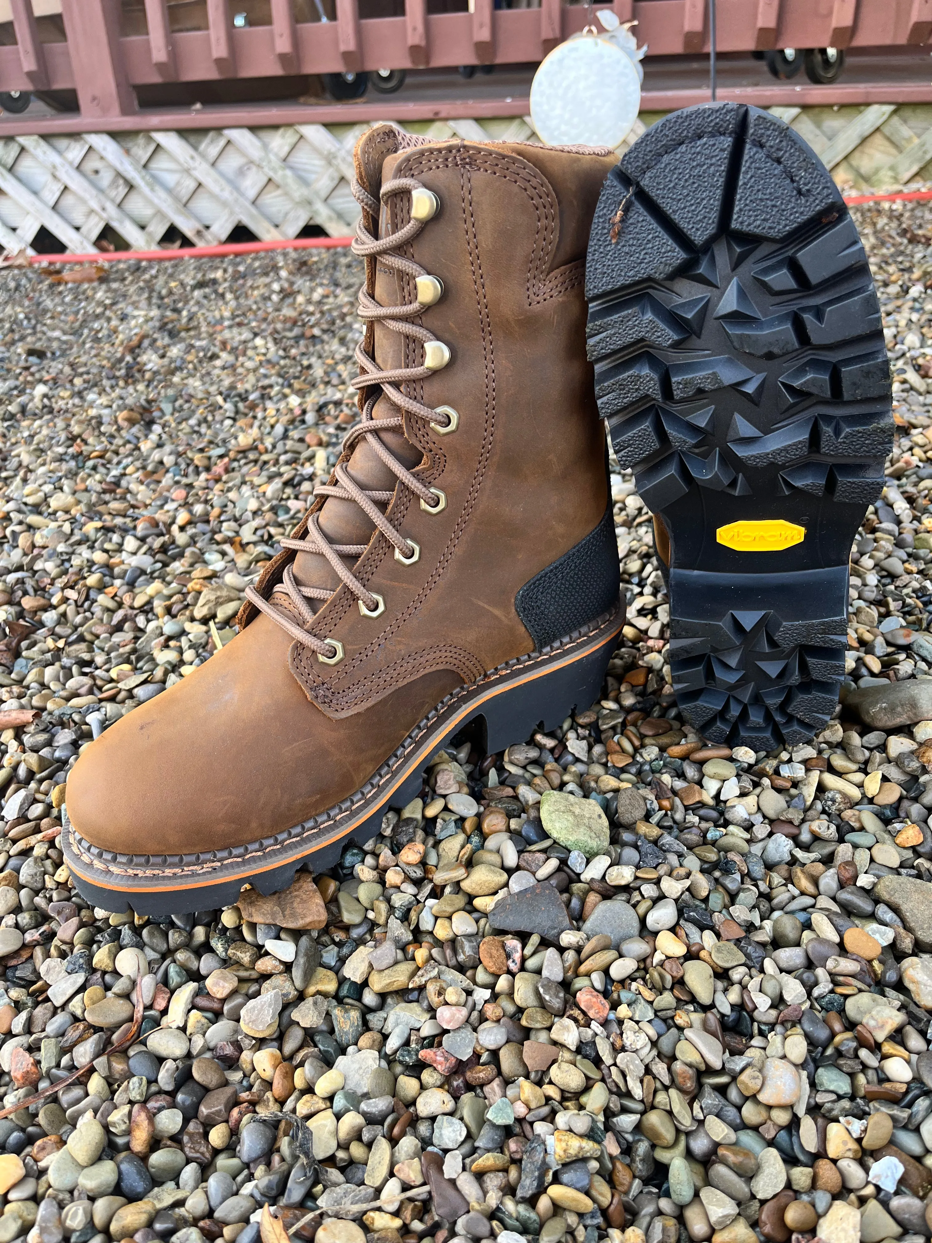 R. Watson Men's Peanut Cowhide Composite Toe Waterproof Logger Laceup Work Boot RW1300-CT-W