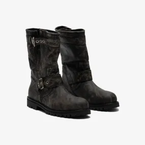 Runway Leather Buckle Boots