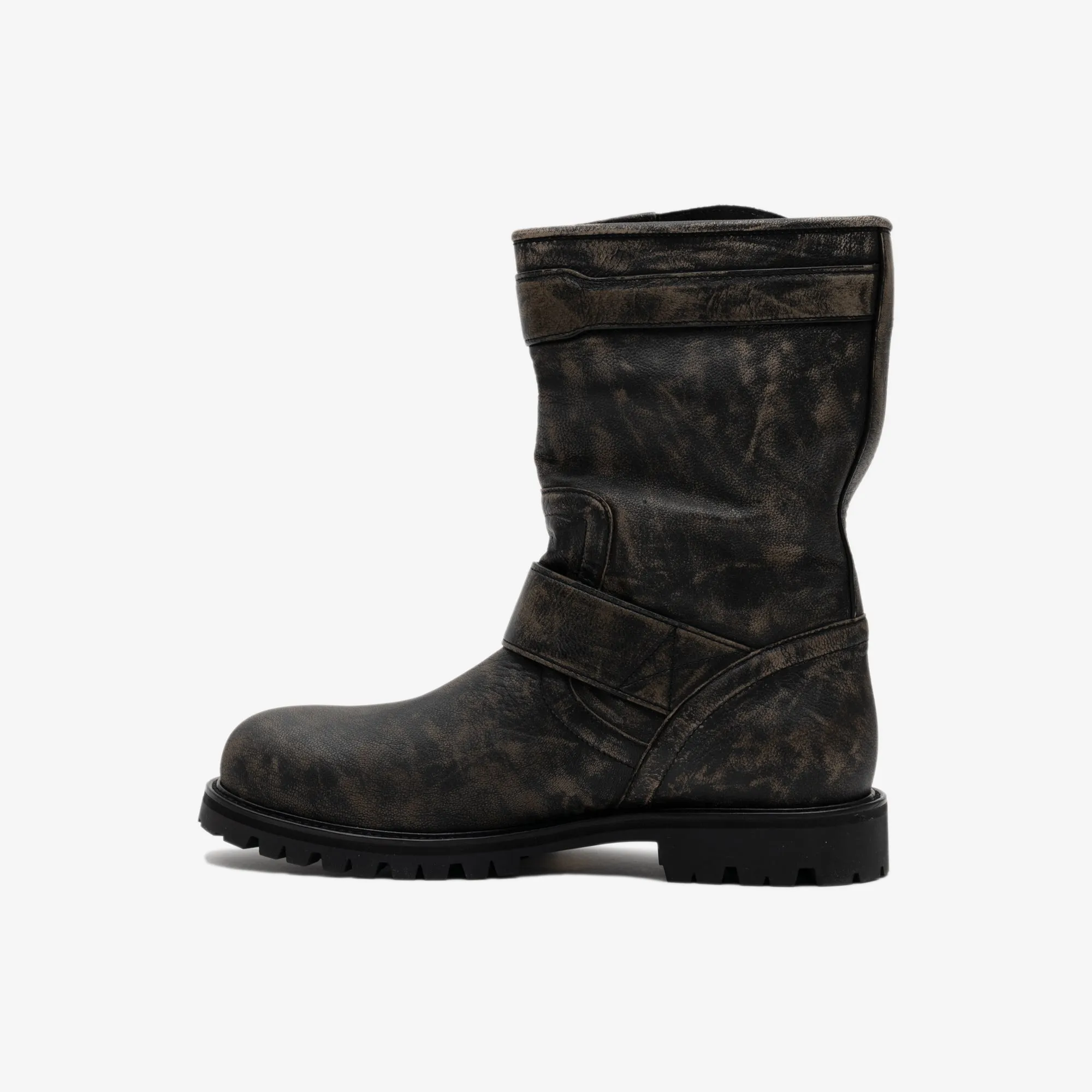 Runway Leather Buckle Boots