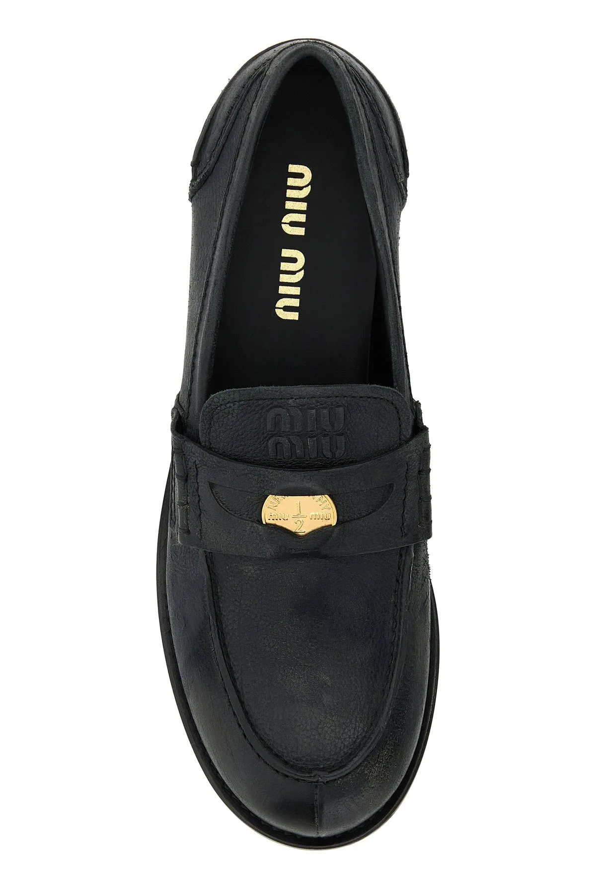 Slate leather loafers