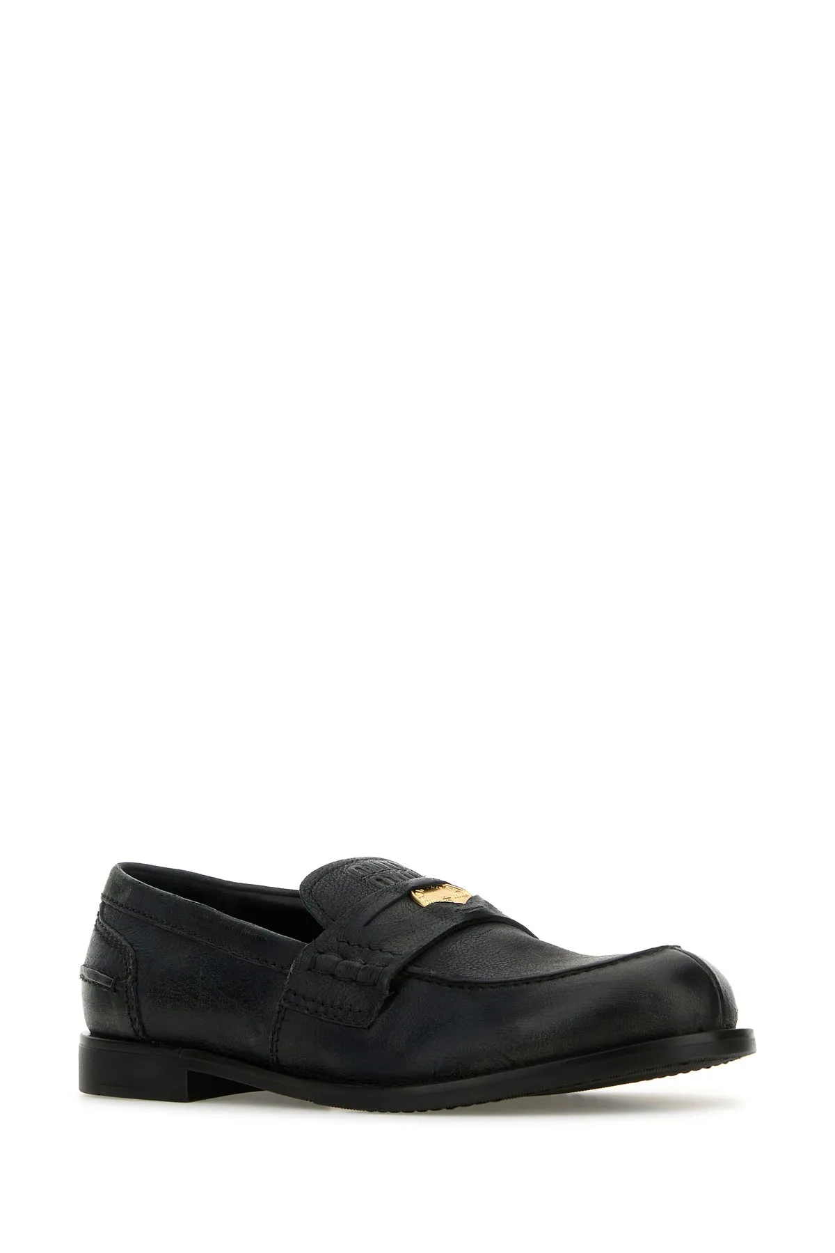 Slate leather loafers