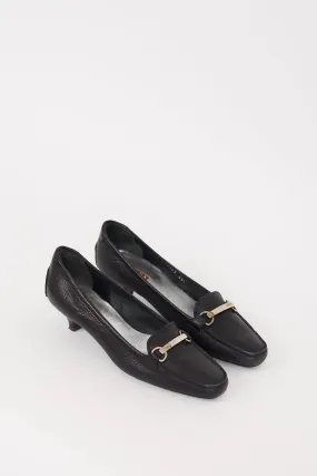Sport Vintage Black Heeled Loafer