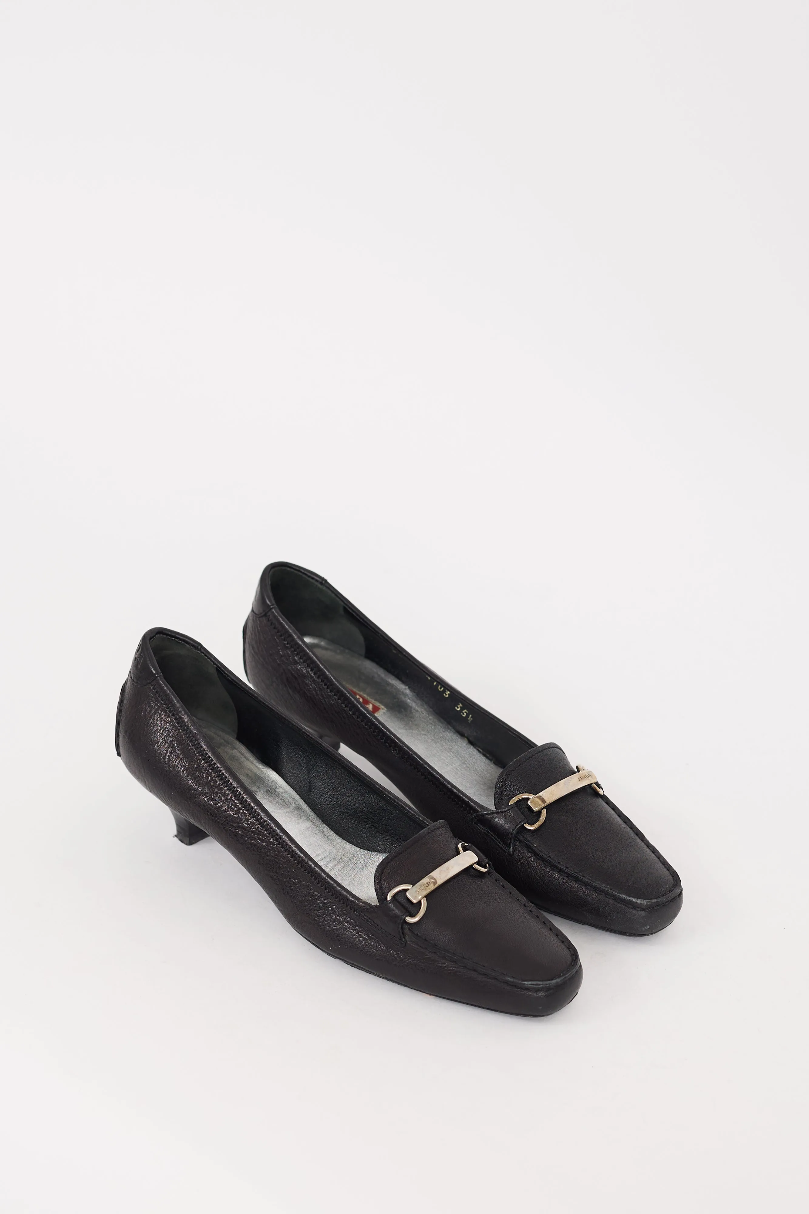 Sport Vintage Black Heeled Loafer