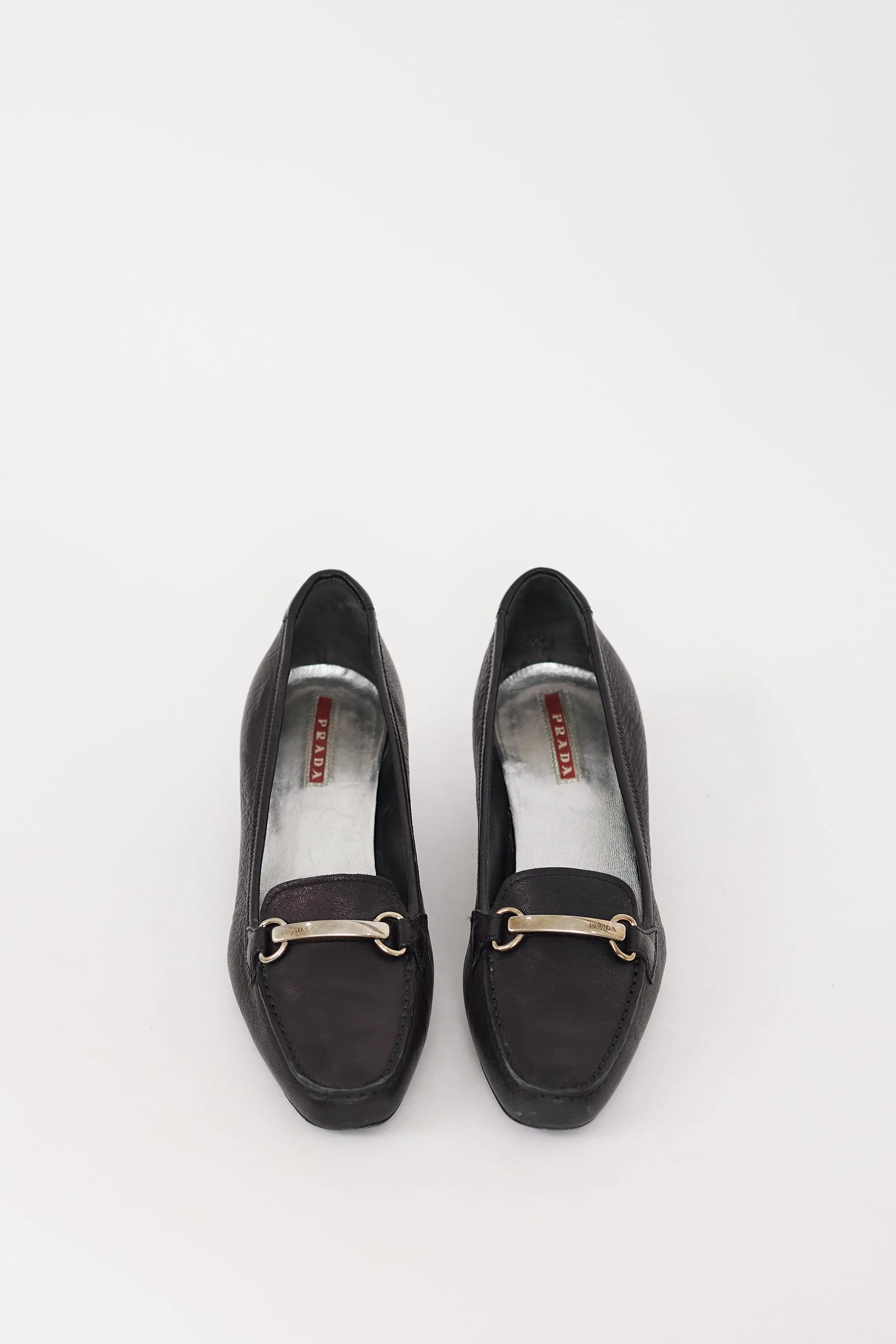 Sport Vintage Black Heeled Loafer