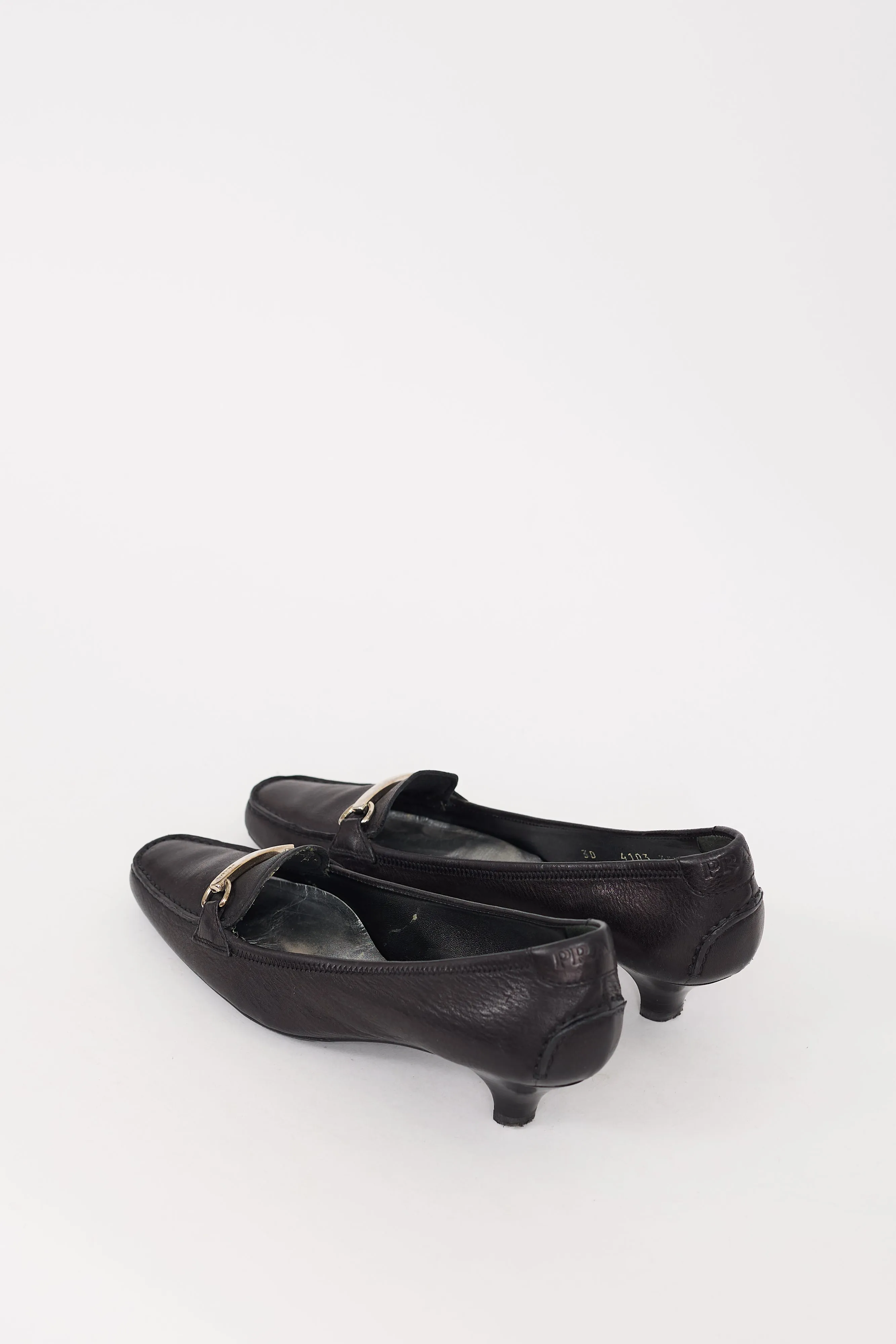 Sport Vintage Black Heeled Loafer