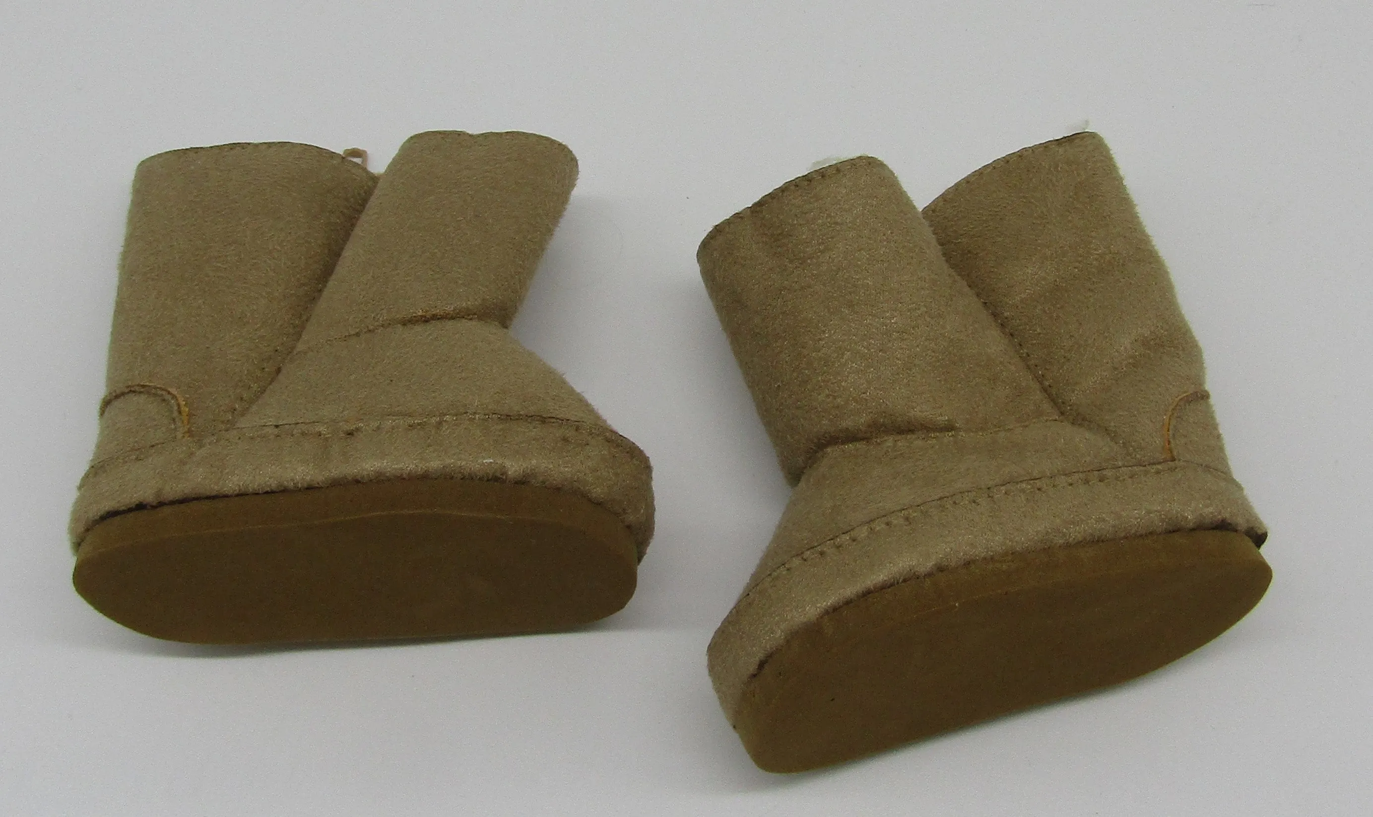Suede Fur-Lined Boots 18 & 15 inch Doll: Tan