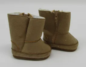 Suede Fur-Lined Boots 18 & 15 inch Doll: Tan
