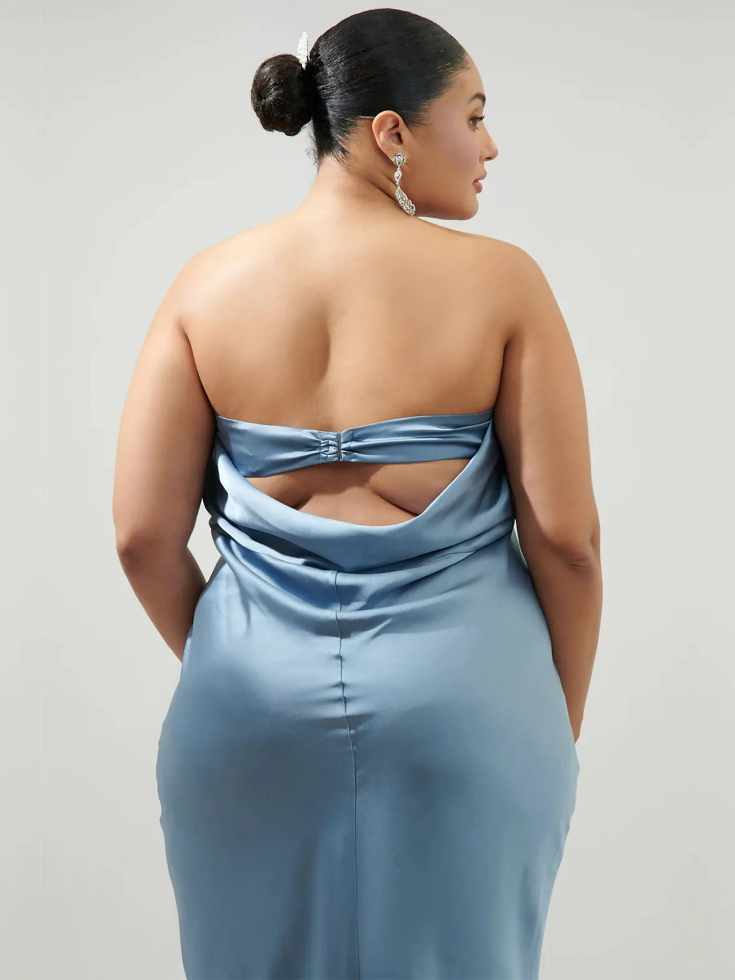 Sugarlips Plus Open Back Satin Maxi Dress - Brands We Love