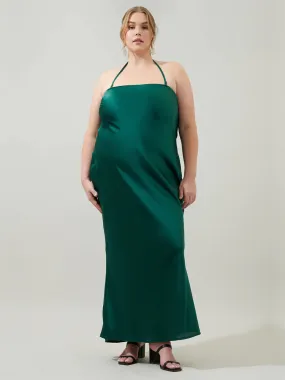 Sugarlips Plus Open Back Satin Maxi Dress - Brands We Love