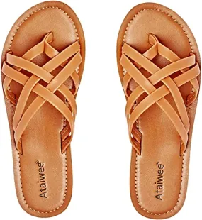 Summer Brown Vegan Casual Flat Sandals
