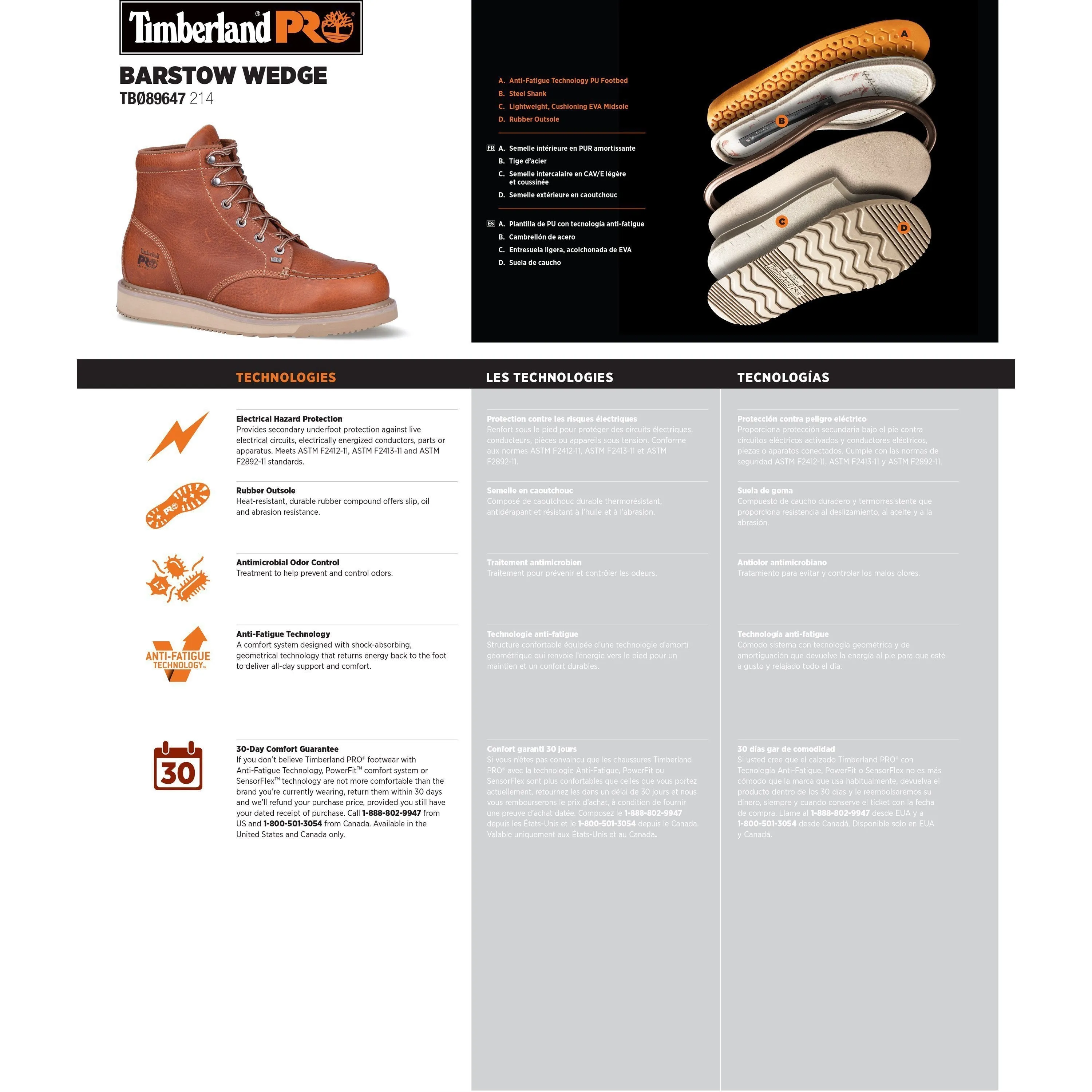 Timberland PRO Men's Barstow Wedge 6" Soft Toe Work Boot - TB189647214