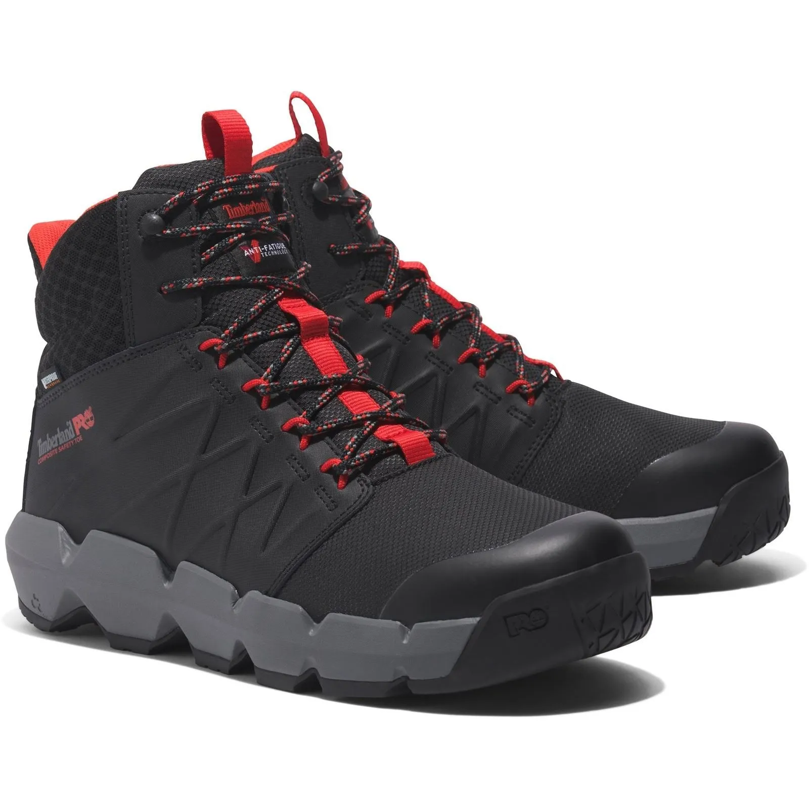 Timberland Pro Morphix 6" Leather Black/Red Safety Boots