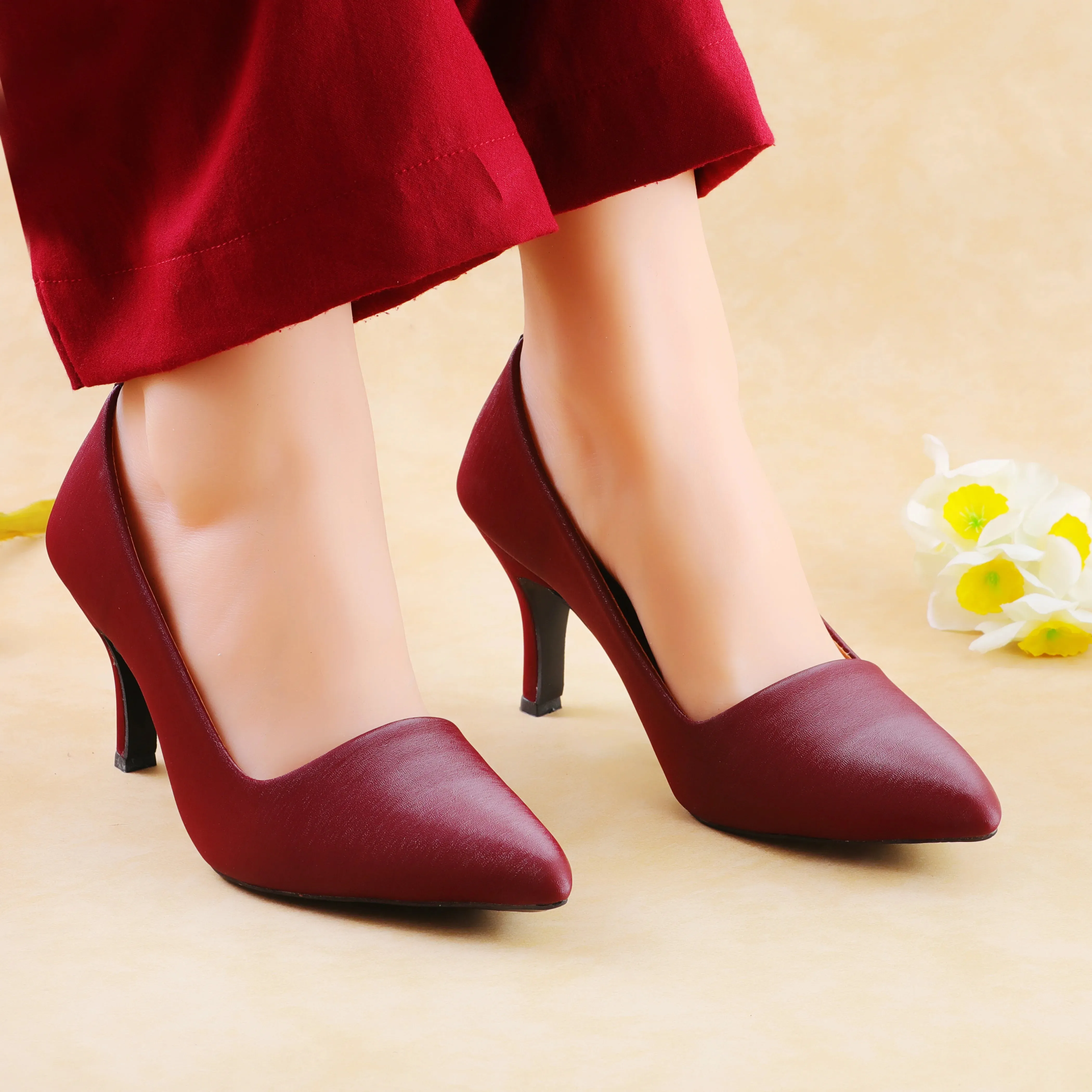 Torres Maroon women stiletto heels