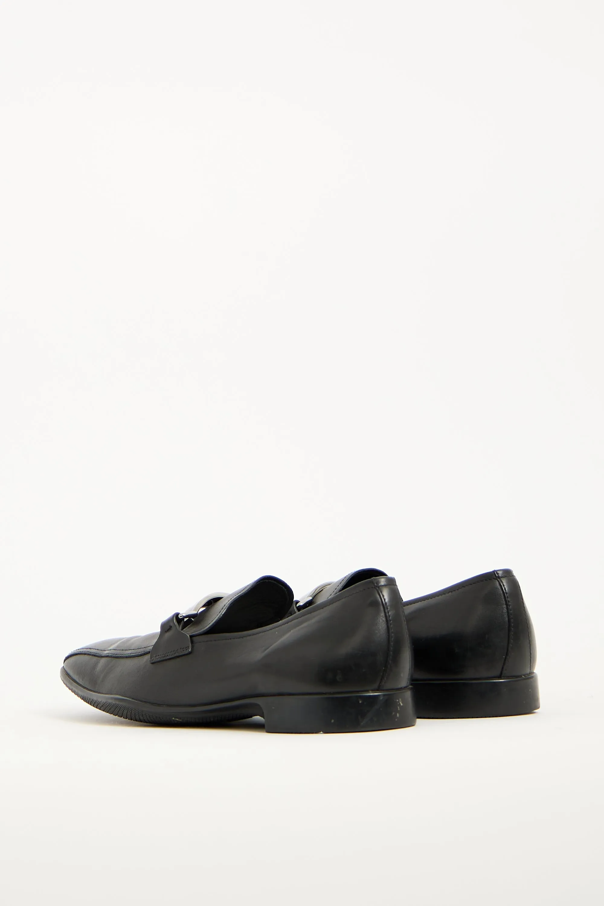 Vintage Black Leather Loafers