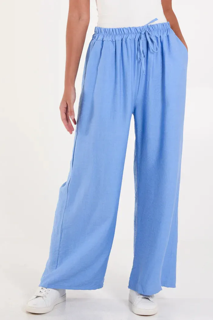 Wide Leg Crepe Trousers