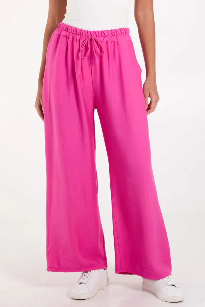 Wide Leg Crepe Trousers