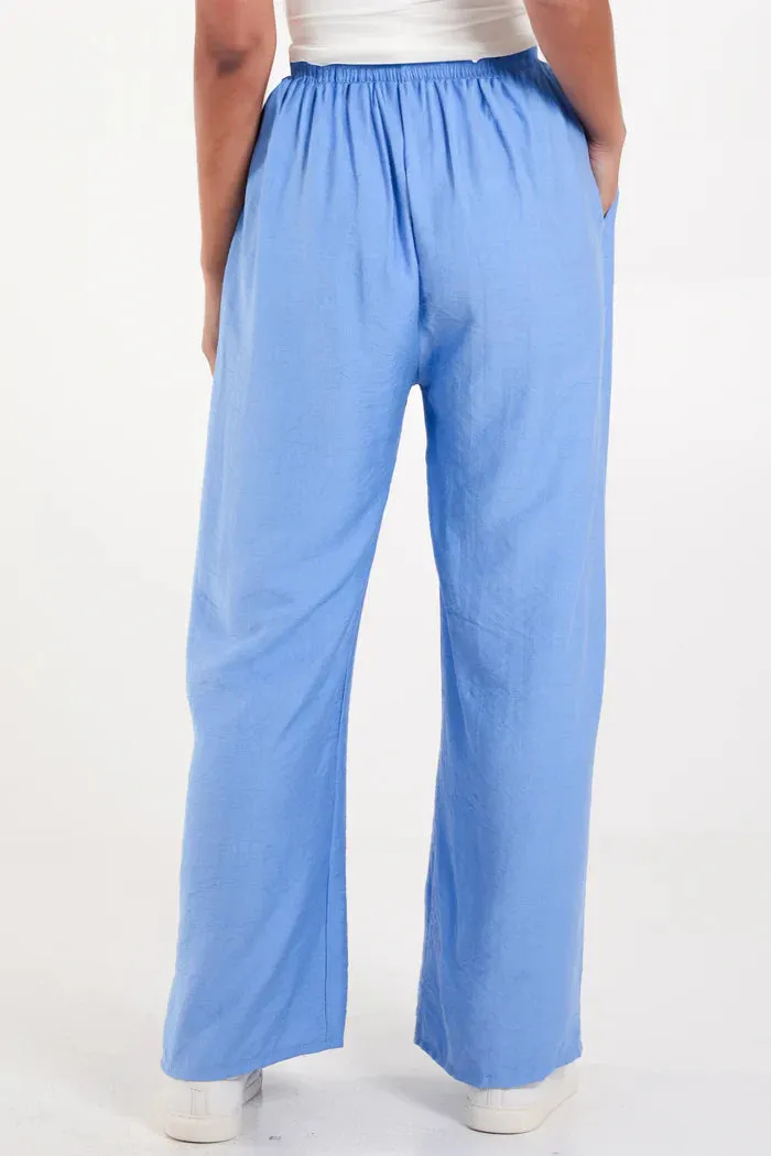Wide Leg Crepe Trousers