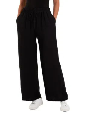 Wide Leg Crepe Trousers