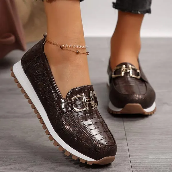 Women's Metallic Buckle Chunky Loafers 31339237C