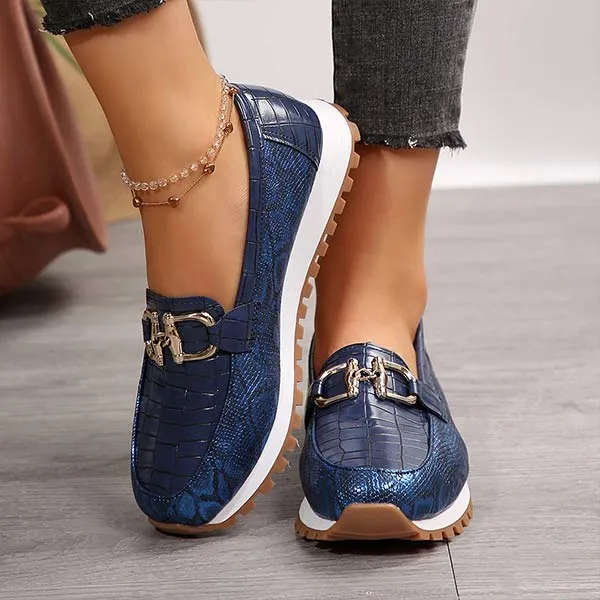 Women's Metallic Buckle Chunky Loafers 31339237C