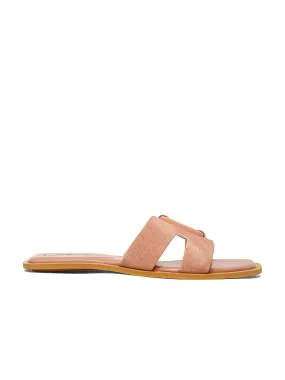 Women's Pink Flat Fashion Square Buckle Strap Lightweight Sandals