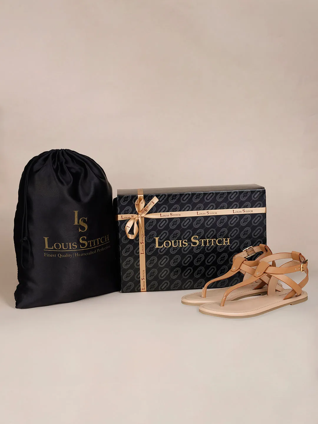 Women's Stylish T-Strap Tan Lightweight Sandals