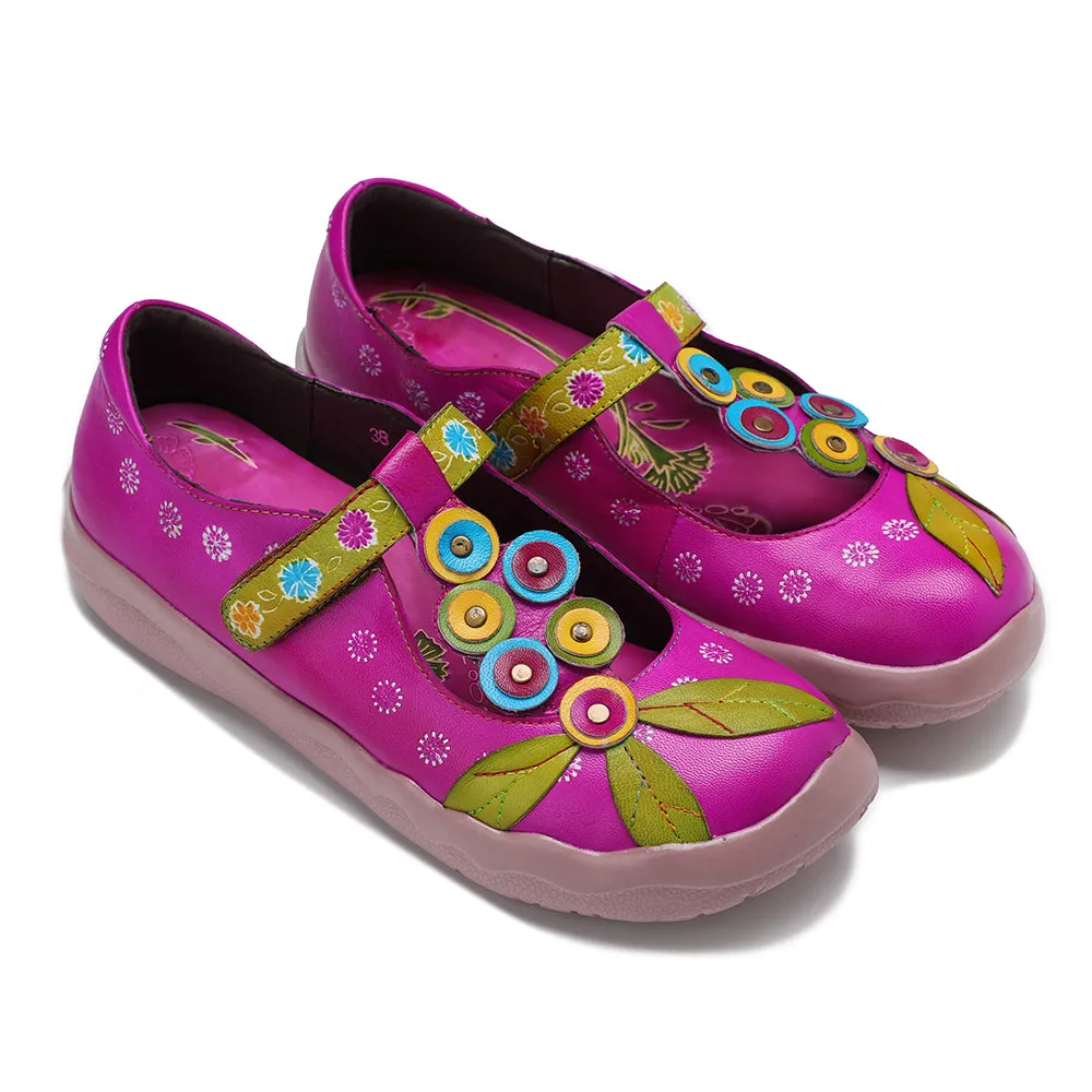 Zalor Bohemian Spliced Velcro Flats For Comfortable Casual Wear