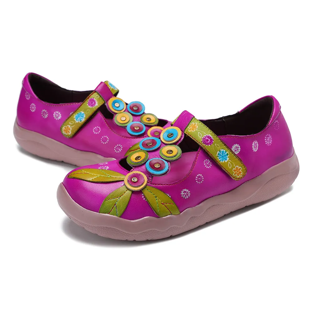 Zalor Bohemian Spliced Velcro Flats For Comfortable Casual Wear