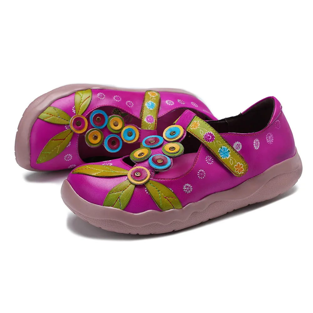 Zalor Bohemian Spliced Velcro Flats For Comfortable Casual Wear