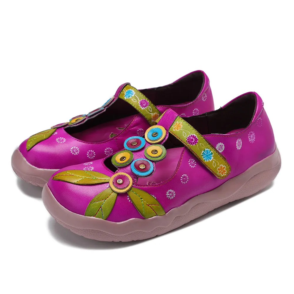 Zalor Bohemian Spliced Velcro Flats For Comfortable Casual Wear