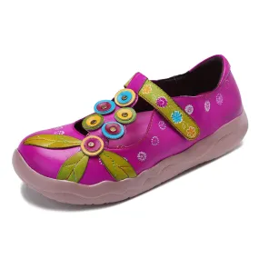 Zalor Bohemian Spliced Velcro Flats For Comfortable Casual Wear