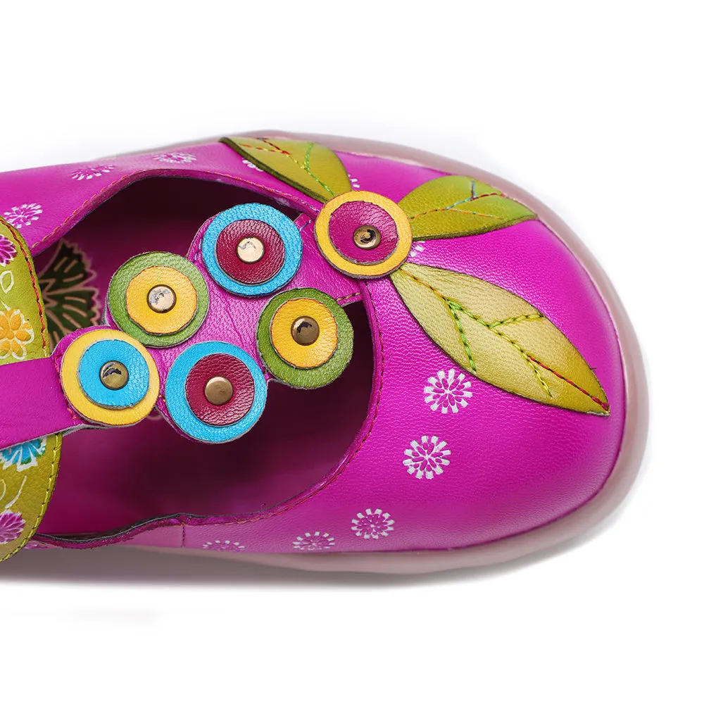 Zalor Bohemian Spliced Velcro Flats For Comfortable Casual Wear