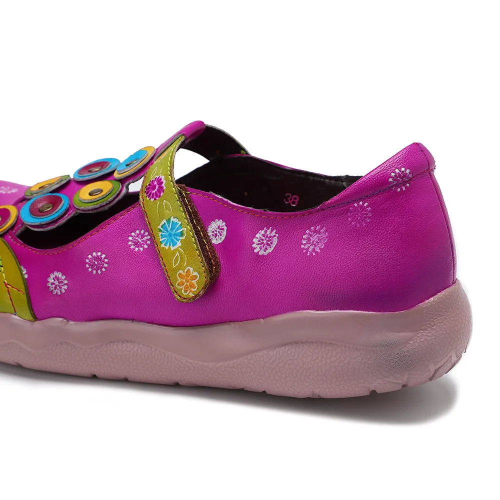 Zalor Bohemian Spliced Velcro Flats For Comfortable Casual Wear