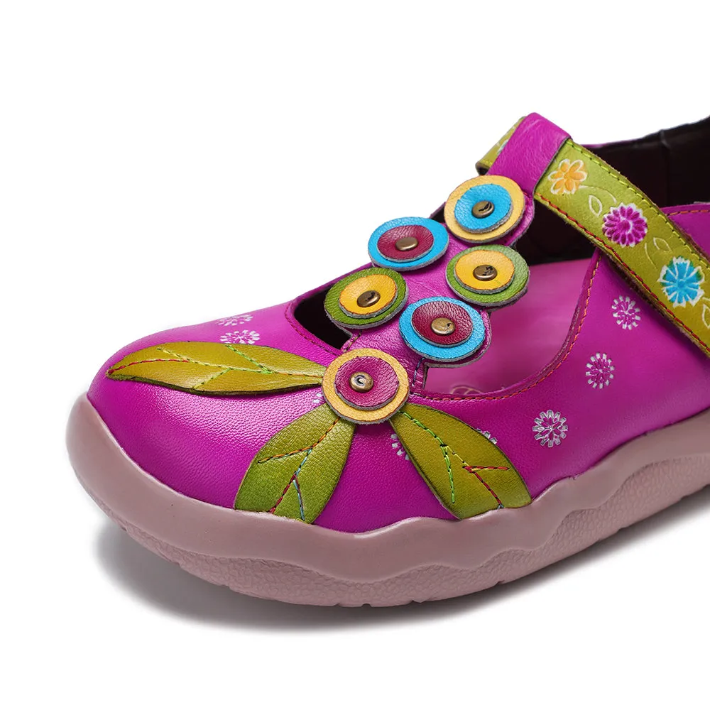 Zalor Bohemian Spliced Velcro Flats For Comfortable Casual Wear